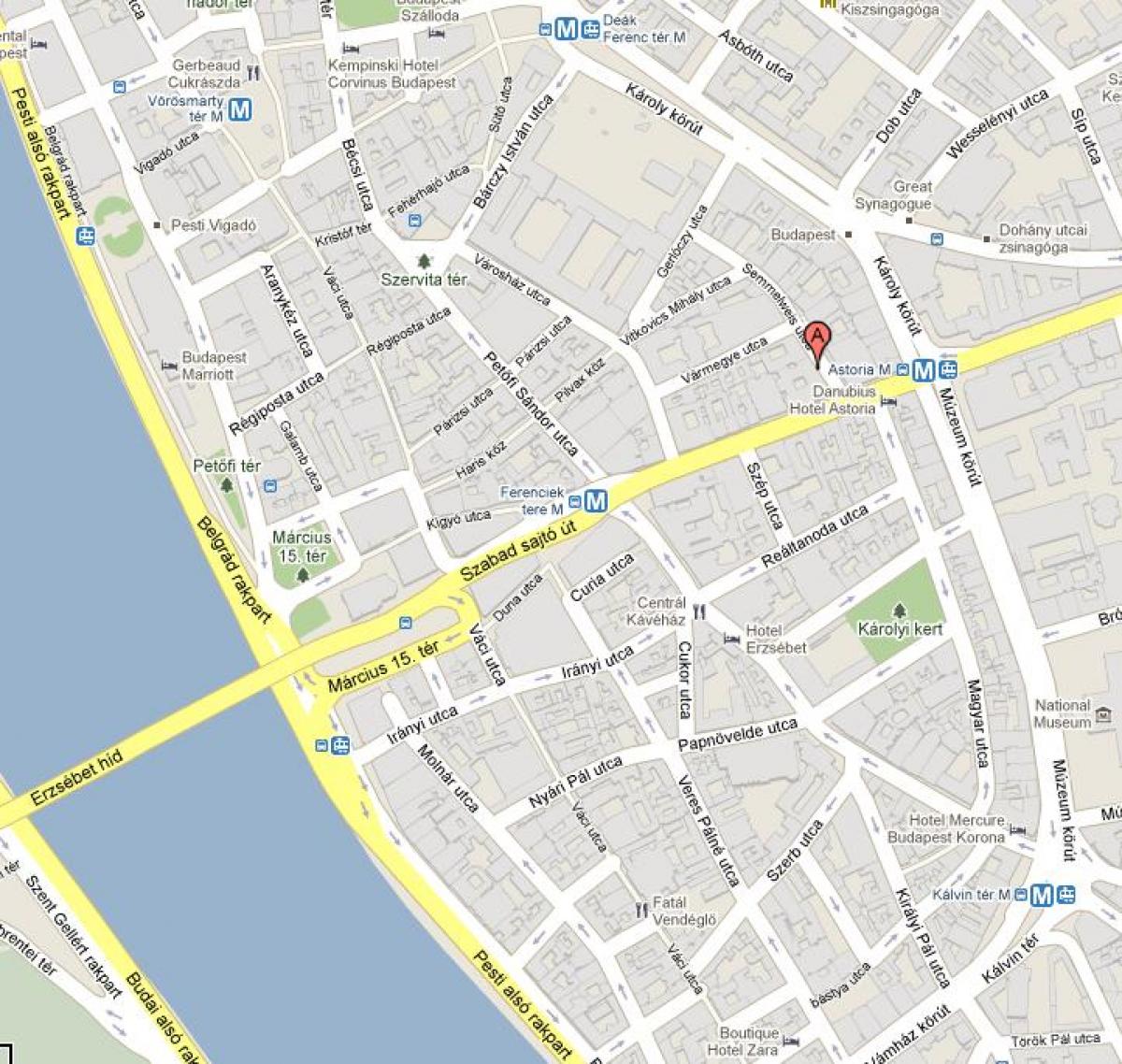 budapest hostel haritası 