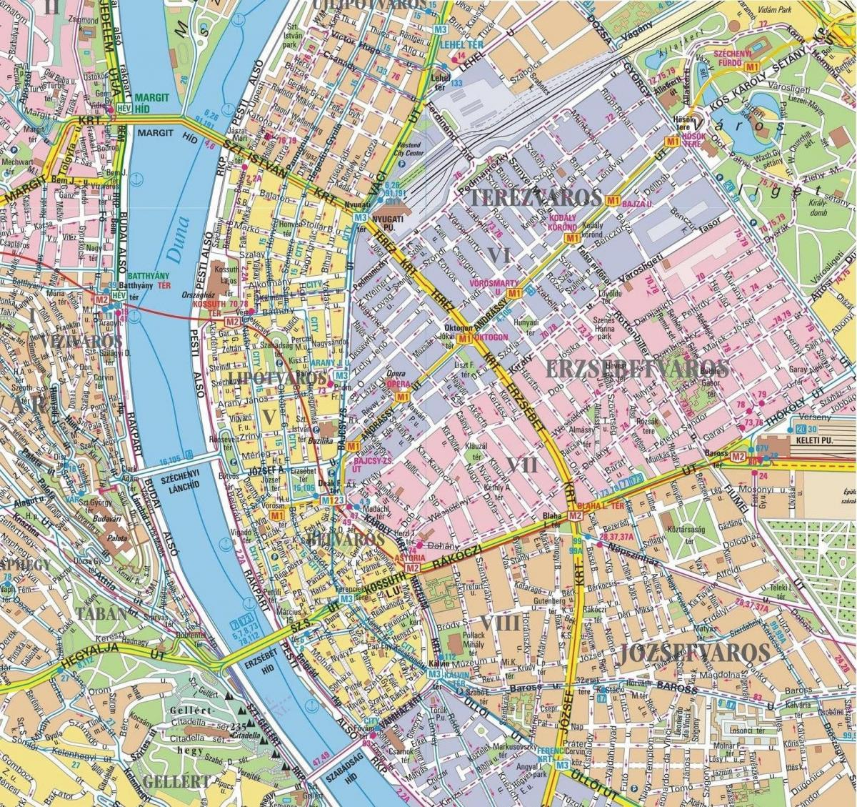 Budapeşte'de ilçe haritası 
