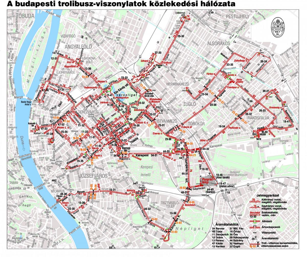 Budapeşte trolley haritası 