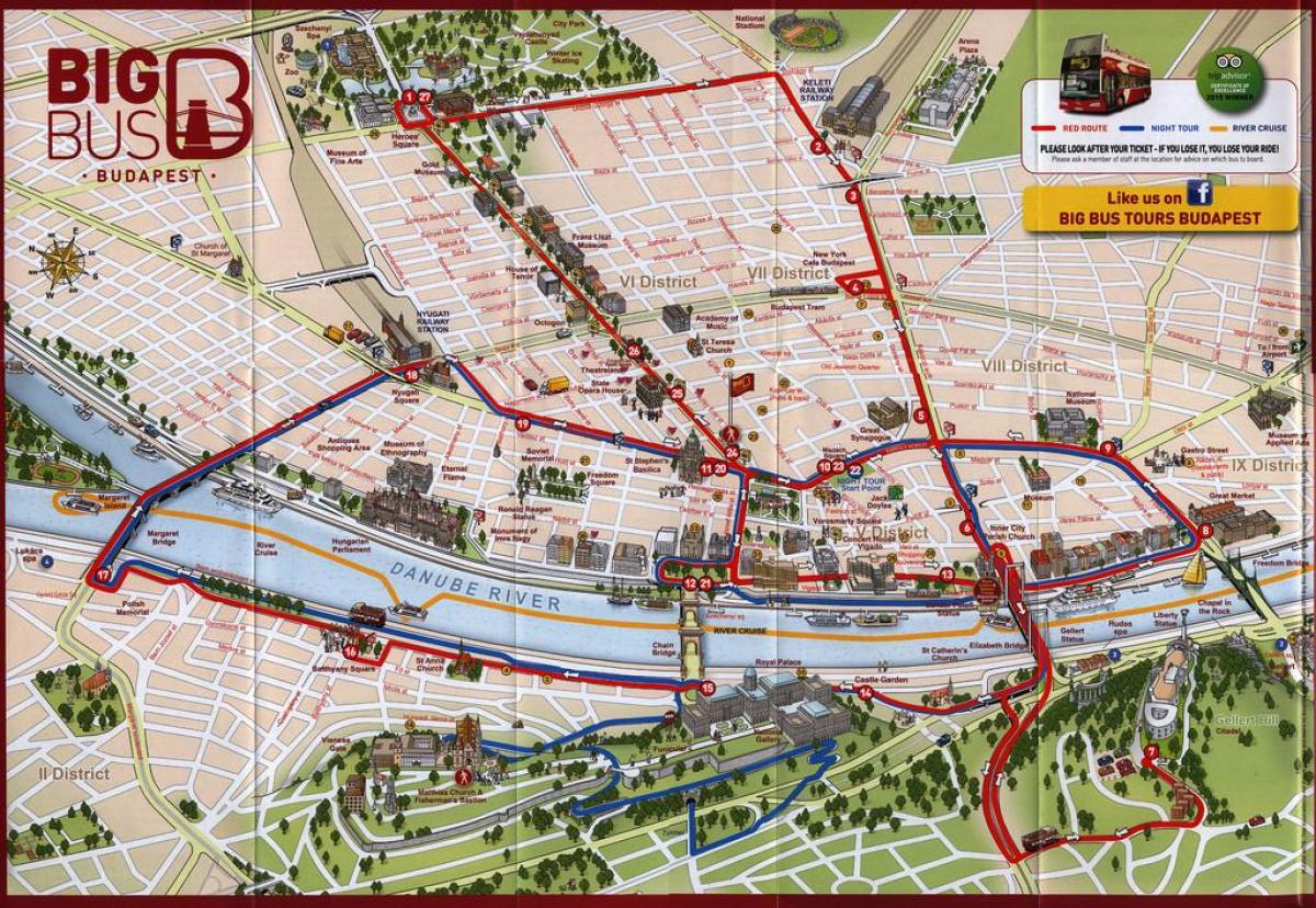 büyük otobüs Budapeşte haritası turları 