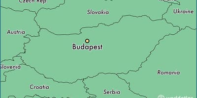Budapeşte ve çevre ülkeler haritası 