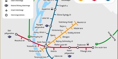 Tramvay 2, Budapeşte haritası