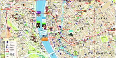Budapeşte şehir merkezi sokak haritası 