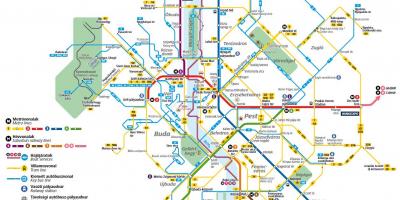 Budapeşte otobüs hatları haritası